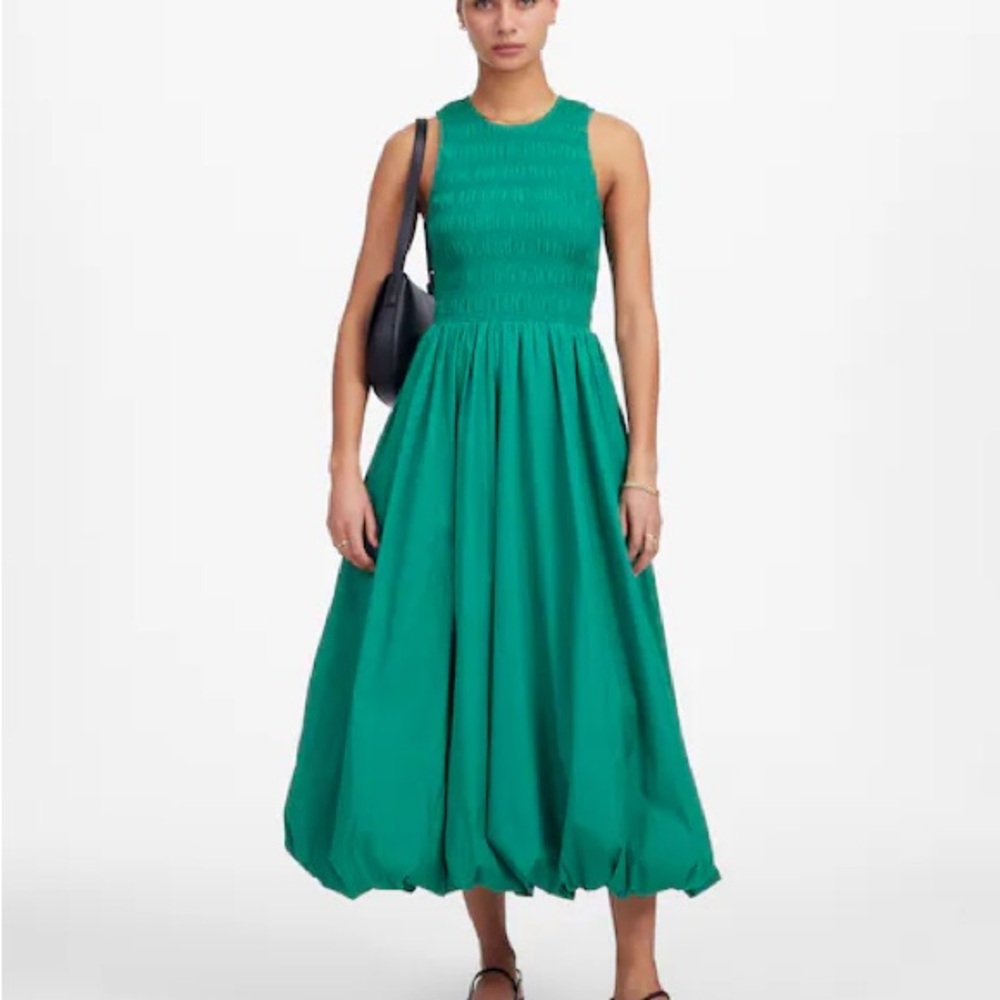 Madewell Green Bubble Mini Dress